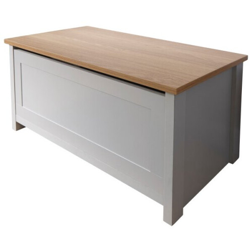 Lancaster Grey & Oak Coloured Hallway Storage Ottoman