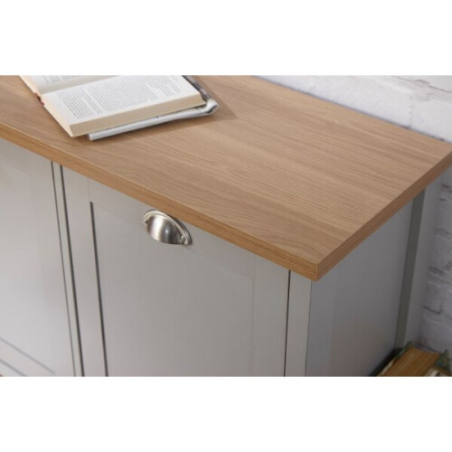 Lancaster Grey & Oak Coloured Hallway Shoe Cabinet 2