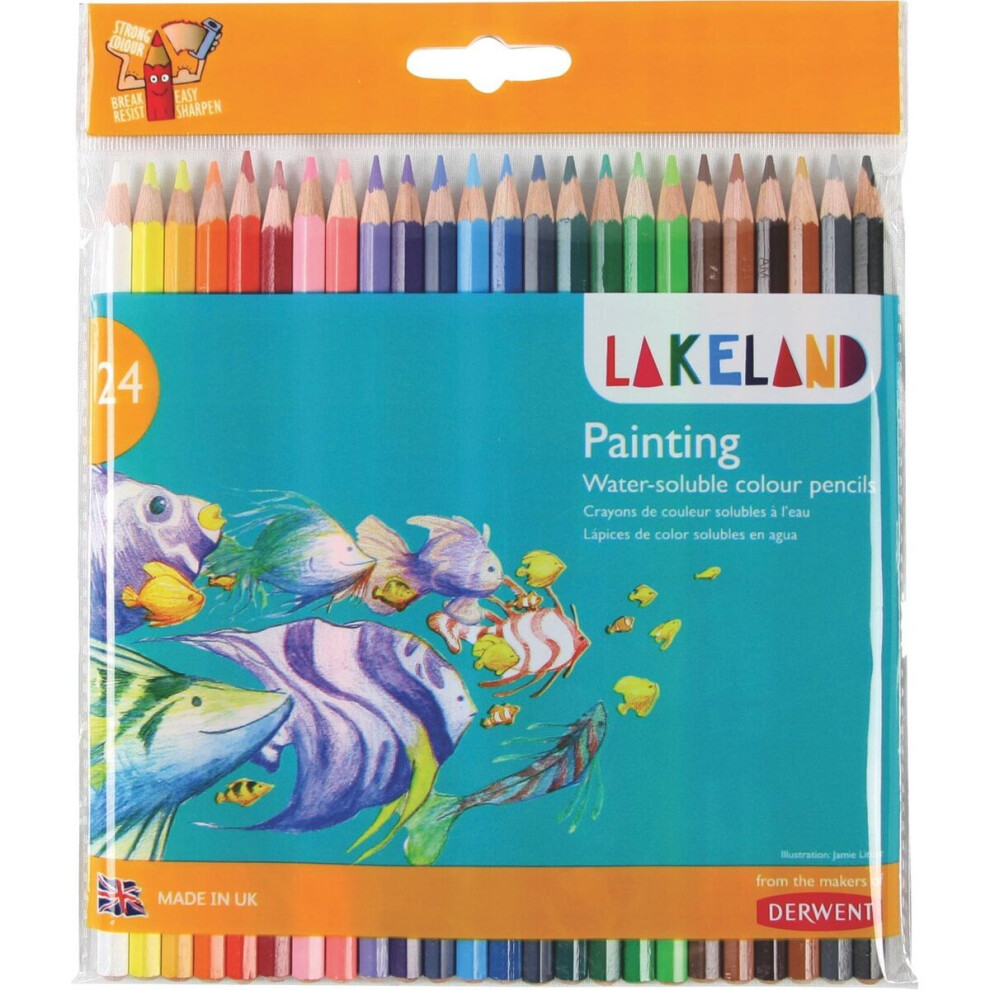 Derwent Lakeland Watercolour Painting Pencils, Set of 24, School