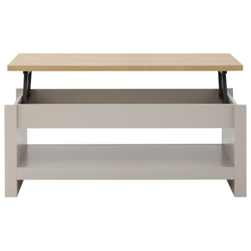 Lancaster Grey & Oak Lift Up Storage Coffee Table with Shelf 1