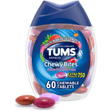 Tums, Antiacide Extra Fort, Bouchées Fondantes, Baies Variées, 60 Comprimés à Croquer