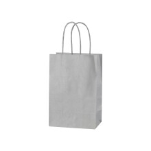 (Silver, 10) Extra Small Twist Handle Paper Party Bags - Choose your Colour and Quantity