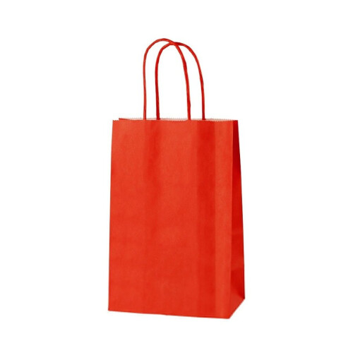 (Red, 5) Extra Small Twist Handle Paper Party Bags - Choose your Colour and Quantity