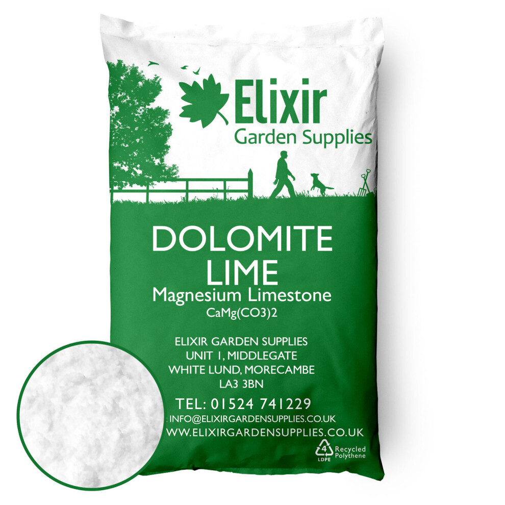 Elixir Garden Supplies (Bag, 5Kg) Elixir Gardens Dolomite Lime Magnesium Limestone | Supplied In A Bag Or Re-Sealable Tub |500G - 25Kg