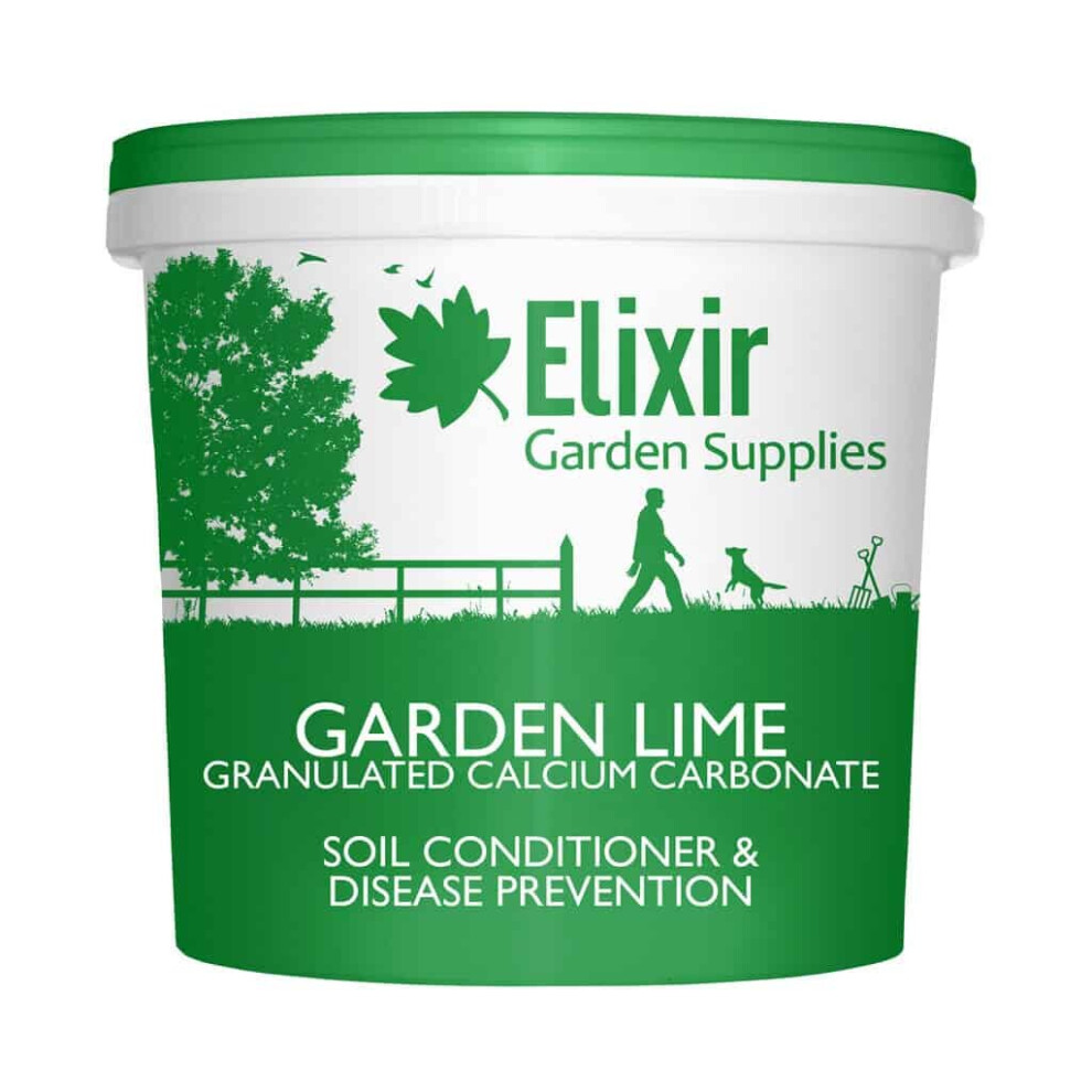 (Tub, 10kg) Elixir Gardens Granular Garden Lime Agricultural Limestone pH Soil Improver Calcium Magnesium |1kg - 25kg | supplied in a Bag or Re-Sealab