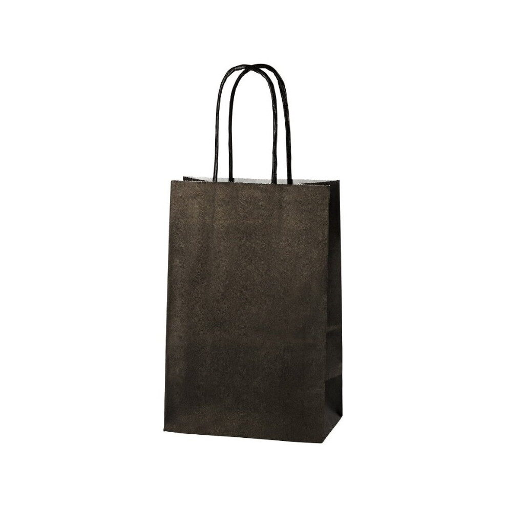 (Black, 10) Extra Small Twist Handle Paper Party Bags - Choose your Colour and Quantity