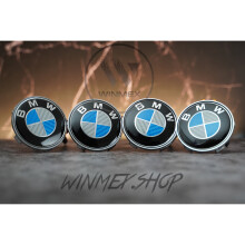 4x 68mm Blue BMW Alloy Wheel Centre Hub Caps Covers Badges Emblems