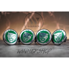 Set of 4 Green Jaguar alloy wheel caps 59mm