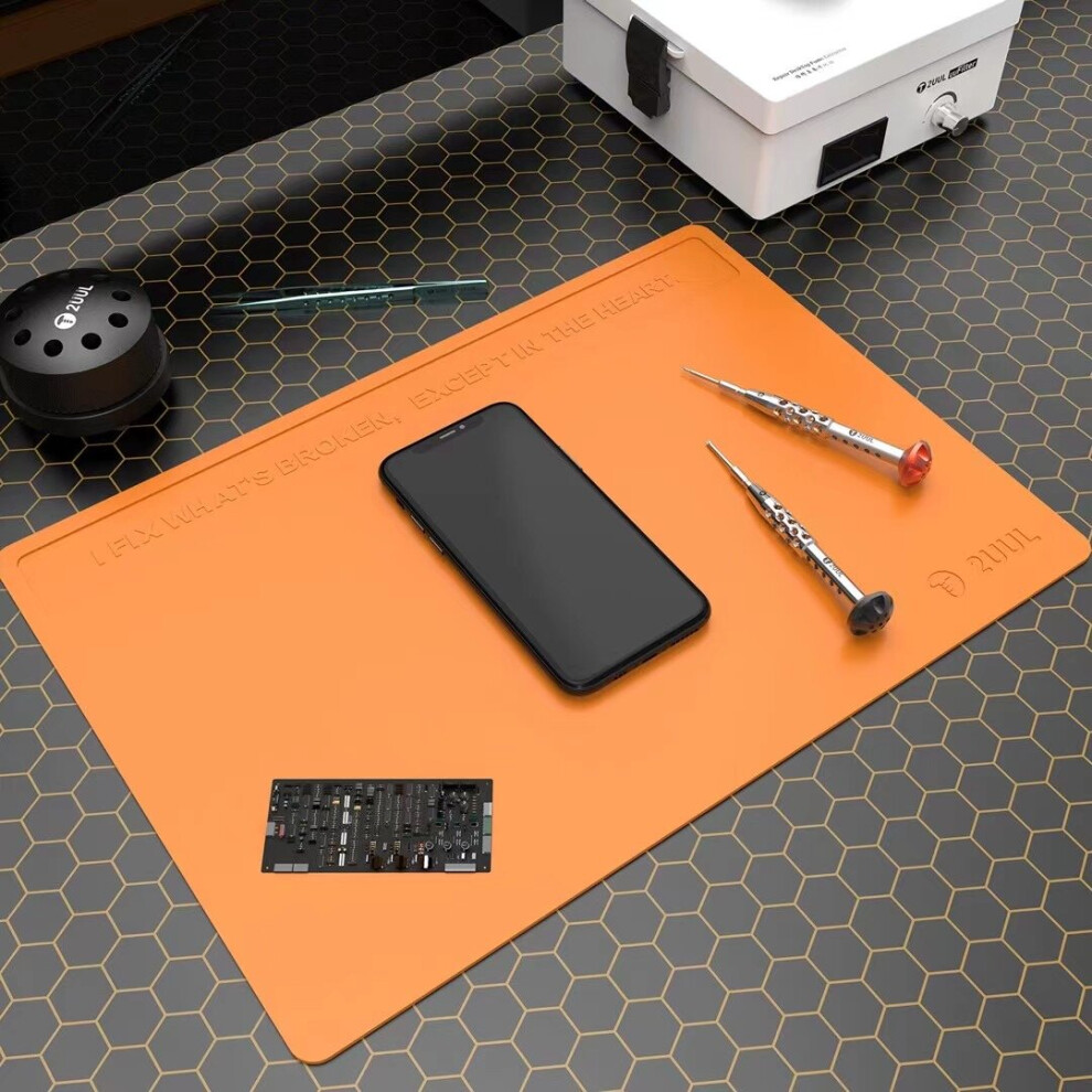 Fonefunshop Orange 2Uul Heat Resistant Silicone Work Mat In