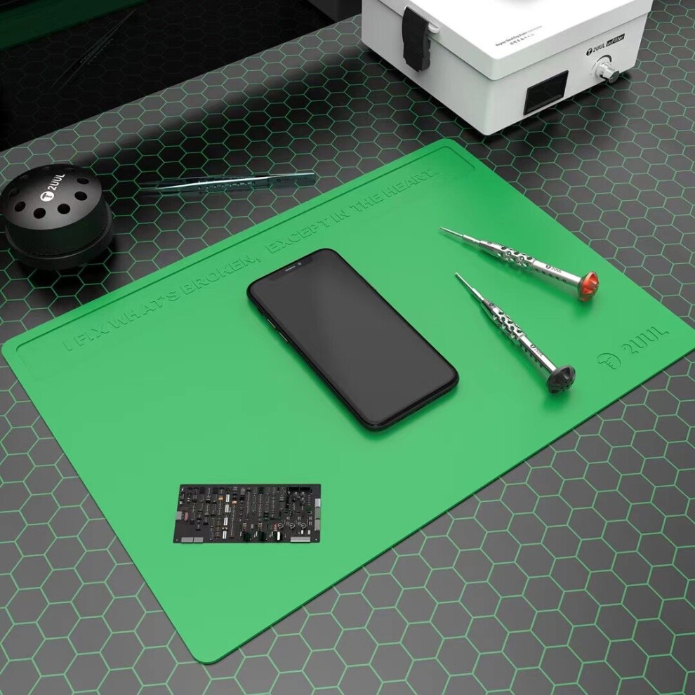 Fonefunshop Green 2Uul Heat Resistant Silicone Work Mat In