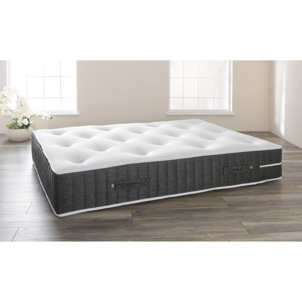 (4ft6 Double, Grey) Glitzy mattress with Grey or Silver Border