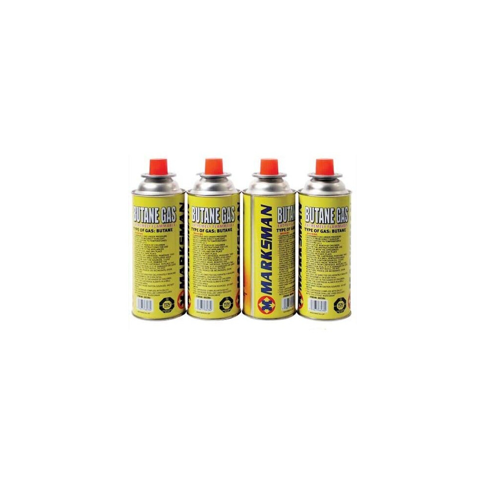 Marksman Garden & Outdoor 4 Butane Gas Bottles Canister Camping Heater Cooker Bbq