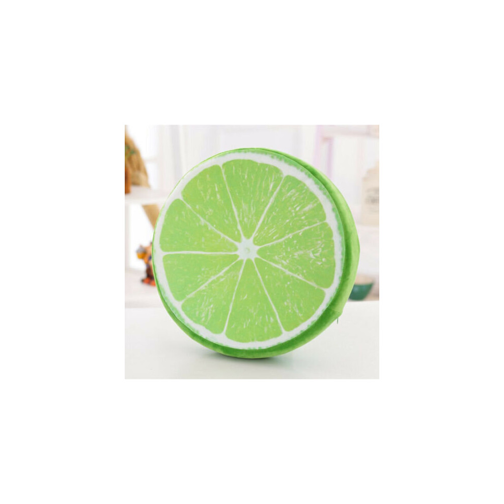 (Green Orange, 33cm*33cm) 3D Print Seat Round Chair Cushions Pad Fruit Garden Dining Kitchen Outdoor Gifts