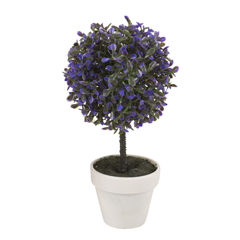 (Medium, Lavender) 1X Artificial Outdoor Ball Plant Tree Pot