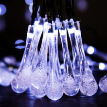 (white ) Solar Garden String Lights 30 LED Outdoor Garden Party UK