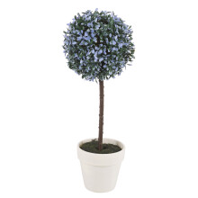 (Large, Blue) 2pc Outdoor Artificial Boxwood Ball Trees