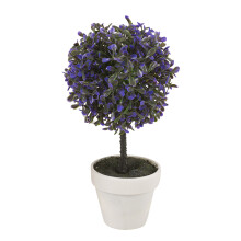 (Medium, Lavender) 2pc Outdoor Artificial Boxwood Ball Trees