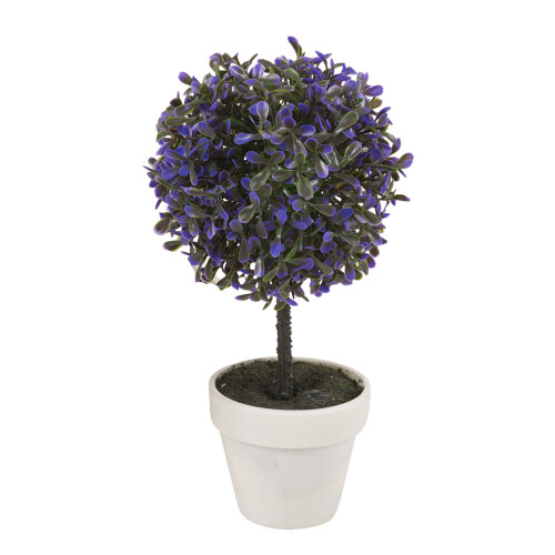 (Medium, Lavender) 2pc Outdoor Artificial Boxwood Ball Trees