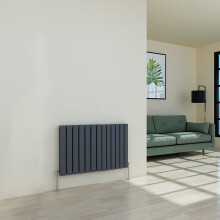 (600 x 886mm Double, Anthracite) Flat Panel Designer Radiator