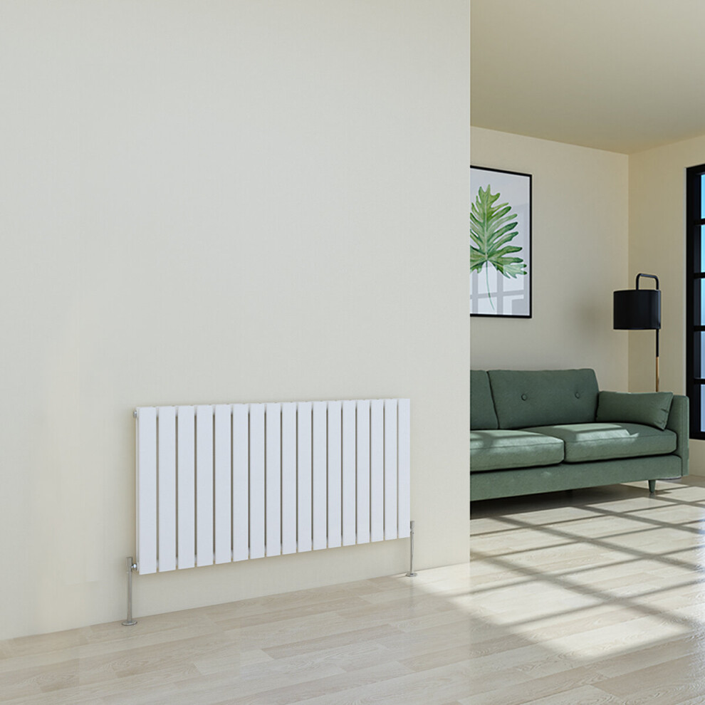 New Plumbgalaxy (600 X 1158Mm Double, ) Flat Panel Designer Radiator White Size 34