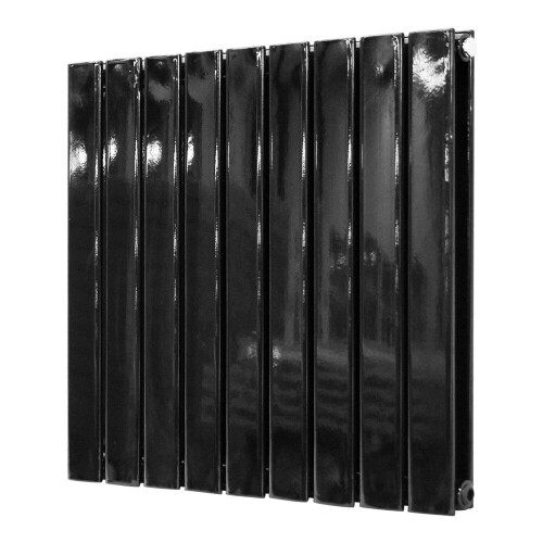 PlumbGalaxy (600 x 614mm Double, Black) Flat Panel Designer Radiator 1
