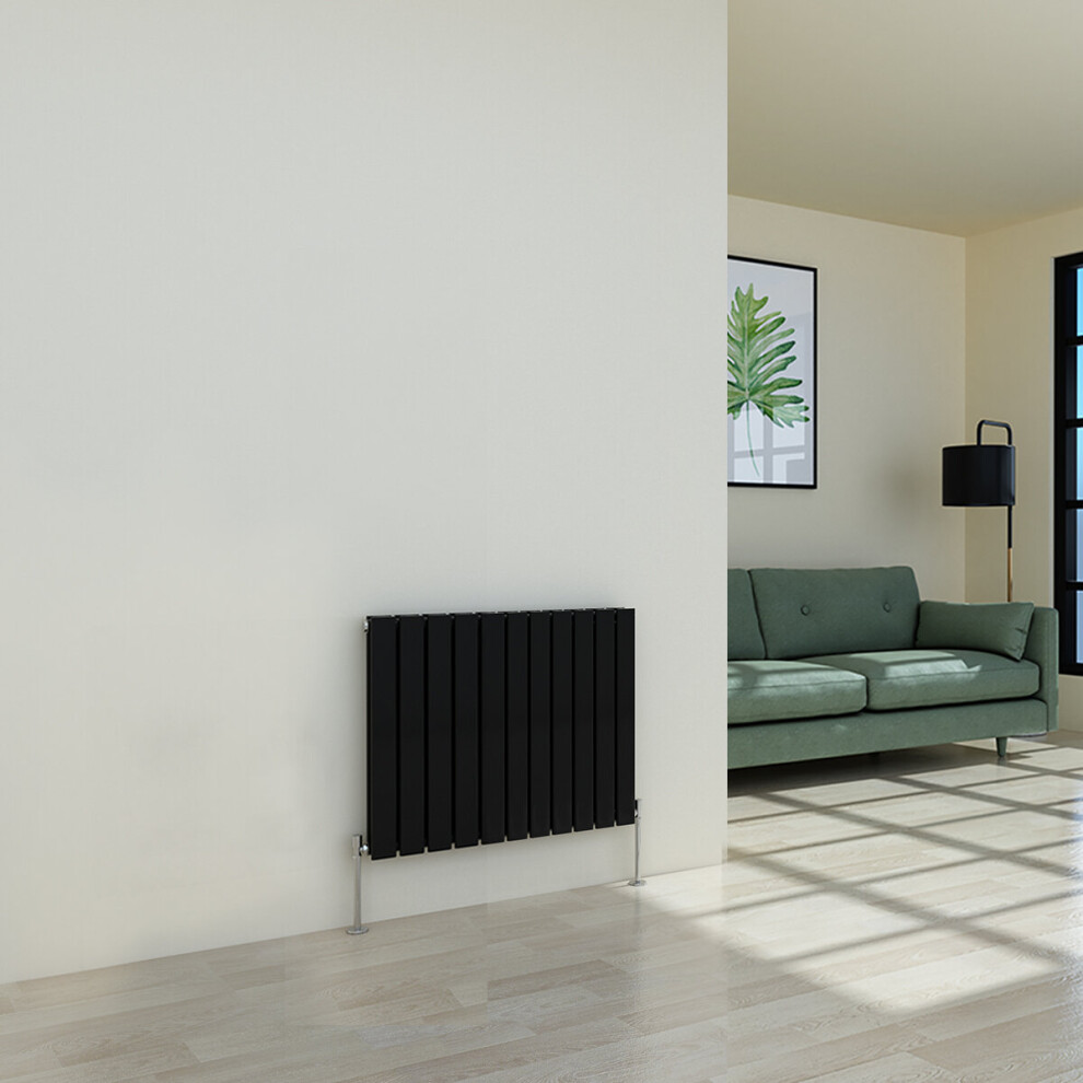 (600 x 750mm Double, Black) Flat Panel Designer Radiator