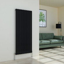 (1600 x 682mm Single, Black) Flat Panel Designer Radiator