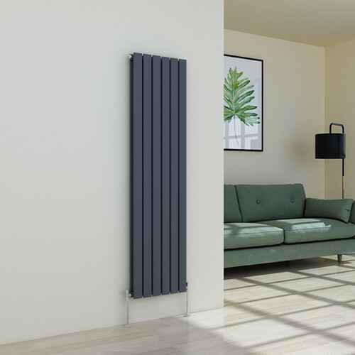 PlumbGalaxy (1600 x 410mm Double, Anthracite) Flat Panel Designer Radiator 1
