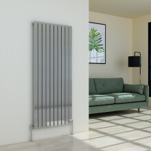 (1600 x 682mm Single, Chrome) Flat Panel Designer Radiator