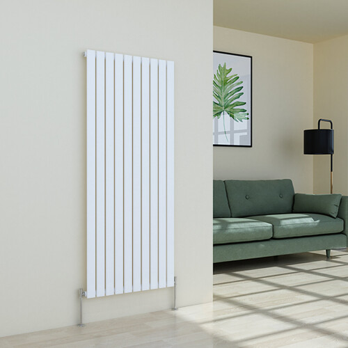 PlumbGalaxy (1600 x 682mm Single, White) Flat Panel Designer Radiator