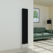 (1600 x 274mm Double, Black) Flat Panel Designer Radiator