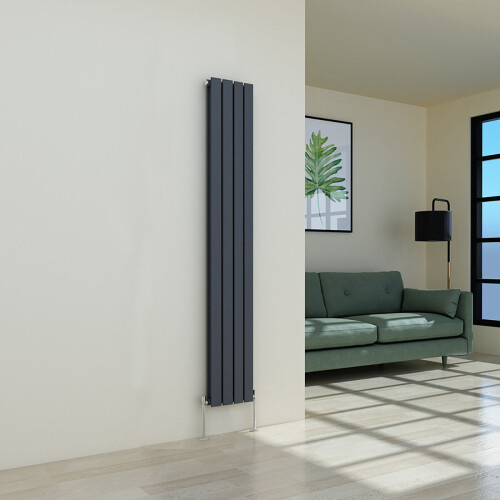 PlumbGalaxy (1800 x 274mm Double, Anthracite) Flat Panel Designer Radiator