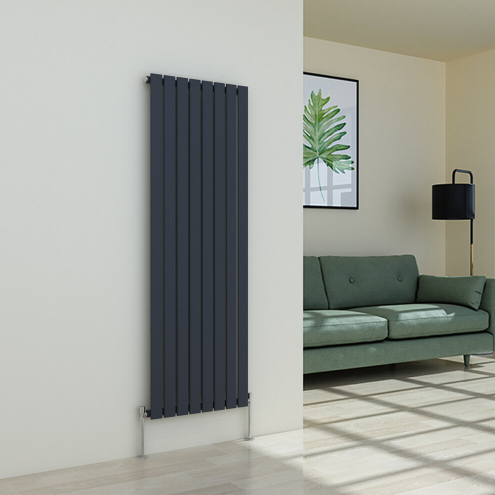 (1600 x 546mm Single, Anthracite) Flat Panel Designer Radiator