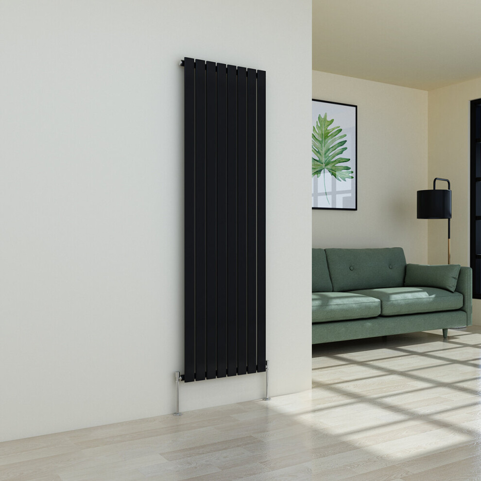 (1800 x 546mm Single, Black) Flat Panel Designer Radiator