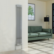 (1600 x 274mm Single, Chrome) Flat Panel Designer Radiator