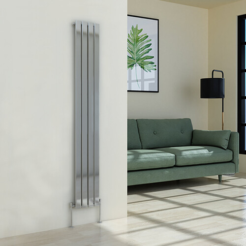PlumbGalaxy (1600 x 274mm Single, Chrome) Flat Panel Designer Radiator