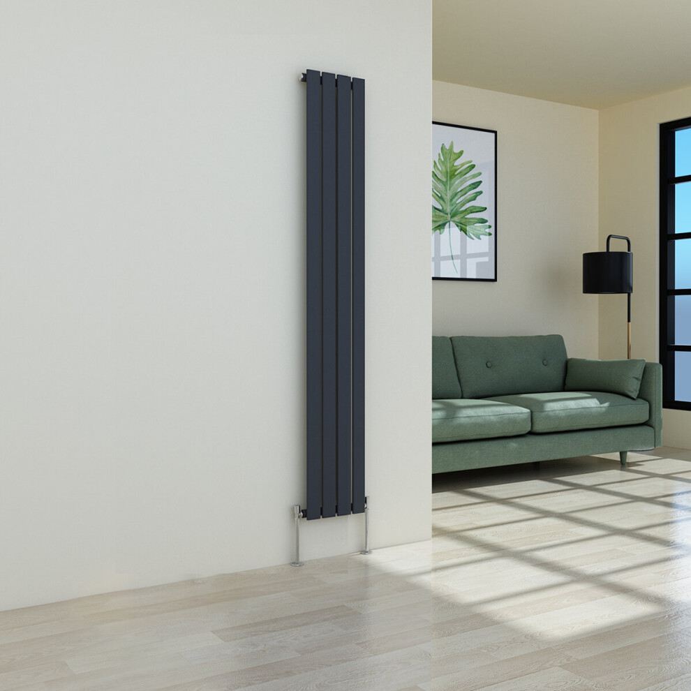 (1800 x 274mm Single, Anthracite) Flat Panel Designer Radiator