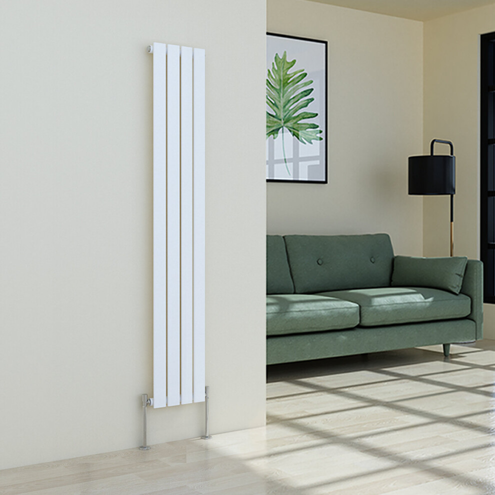 (1600 x 274mm Single, White) Flat Panel Designer Radiator