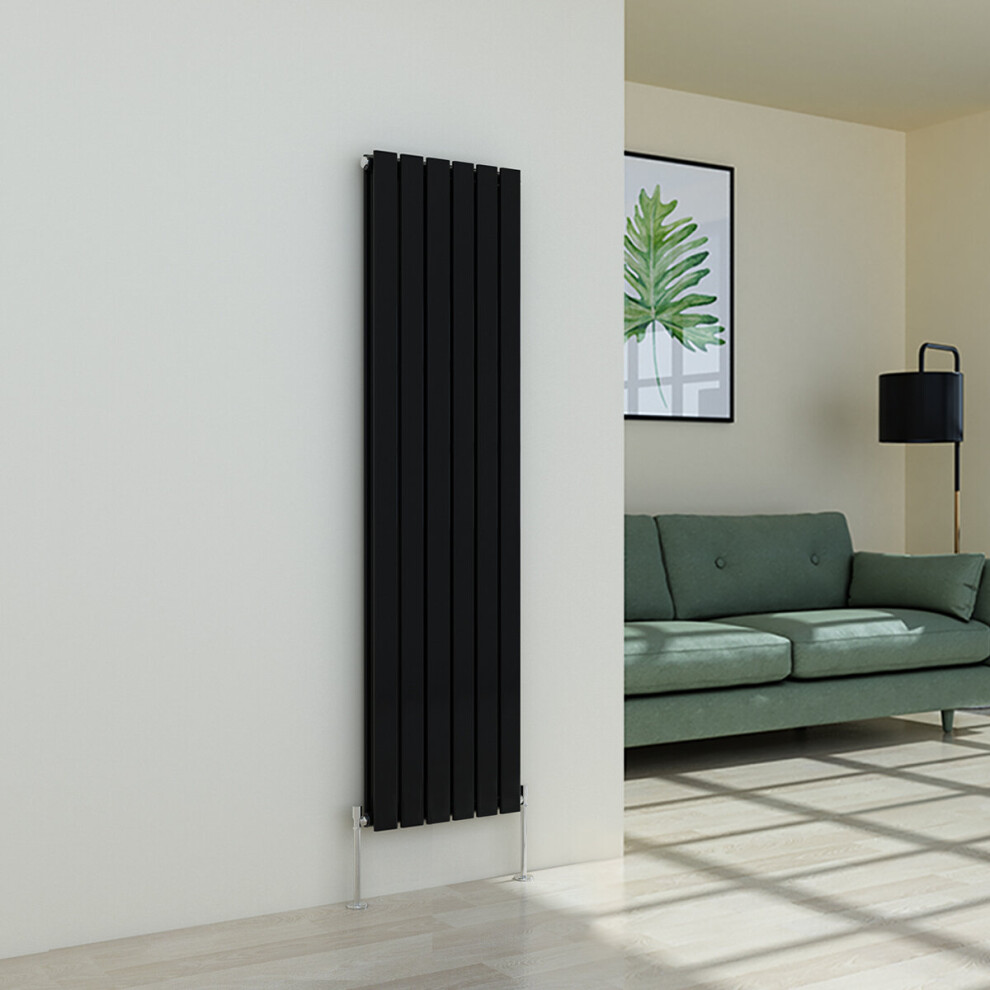 Plumbgalaxy Black (1600 X 410Mm Double, ) Flat Panel Designer Radiator Size 12
