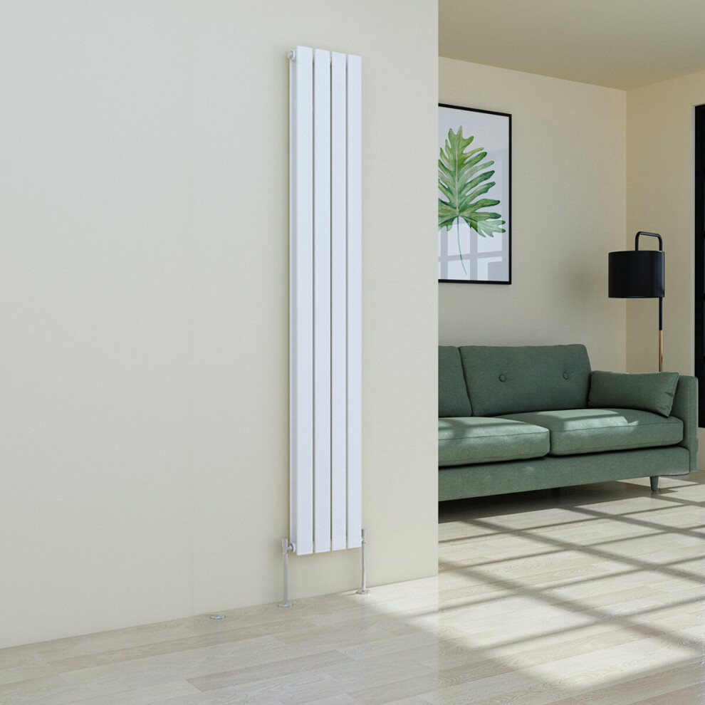 (1800 x 274mm Double, White) Flat Panel Designer Radiator