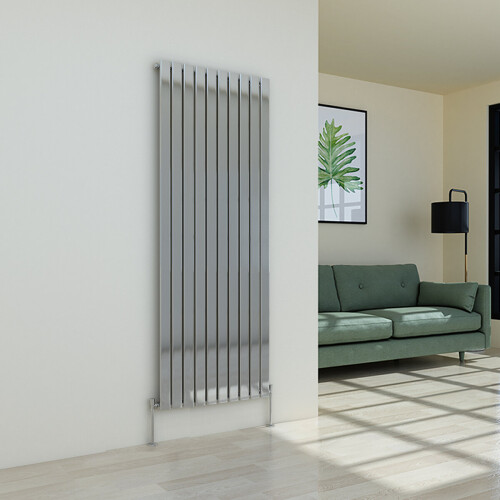 PlumbGalaxy (1800 x 682mm Single, Chrome) Flat Panel Designer Radiator