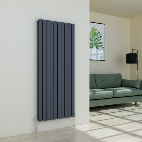 PlumbGalaxy (1600 x 682mm Double, Anthracite) Flat Panel Designer Radiator 1