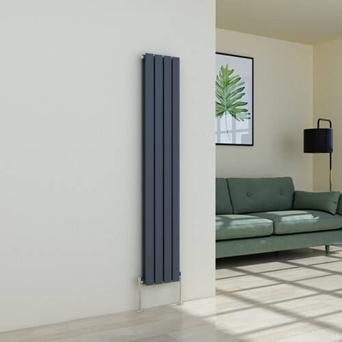PlumbGalaxy (1600 x 274mm Double, Anthracite) Flat Panel Designer Radiator 1