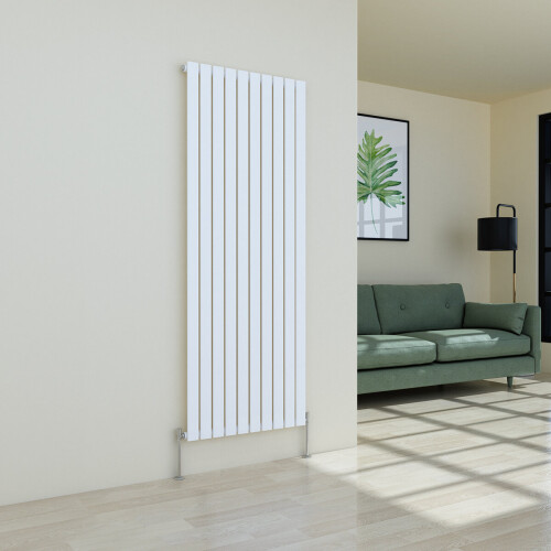 PlumbGalaxy (1800 x 682mm Single, White) Flat Panel Designer Radiator