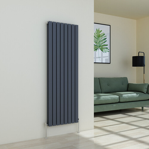 PlumbGalaxy (1600 x 546mm Double, Anthracite) Flat Panel Designer Radiator 1