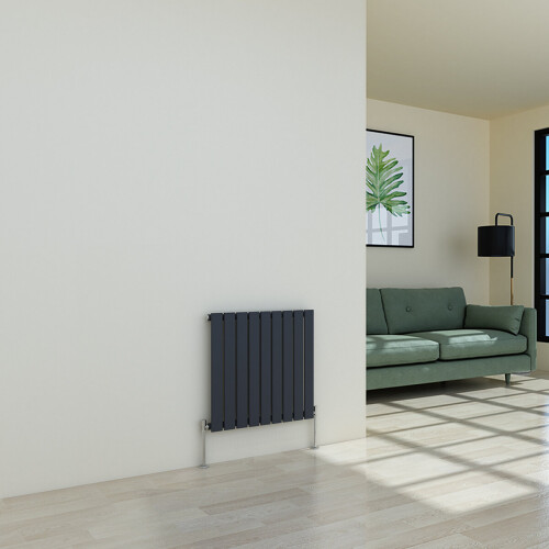 PlumbGalaxy (600 x 614mm Single, Anthracite) Flat Panel Designer Radiator