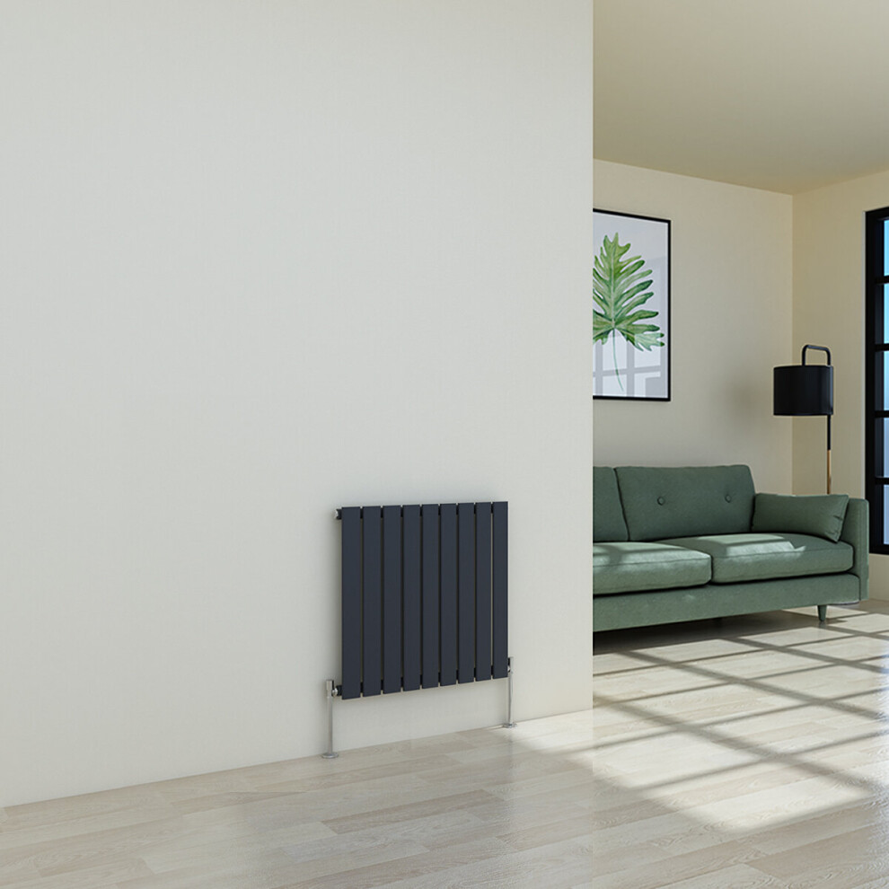 (600 x 614mm Single, Anthracite) Flat Panel Designer Radiator