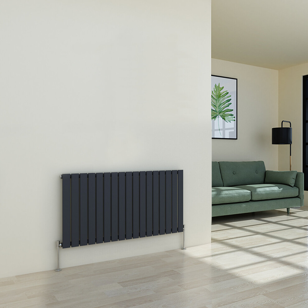 (600 x 1158mm Single, Anthracite) Flat Panel Designer Radiator