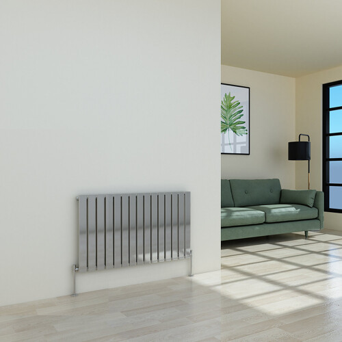 PlumbGalaxy (600 x 1022mm Single, Chrome) Flat Panel Designer Radiator