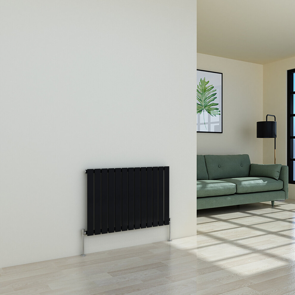 (600 x 886mm Single, Black) Flat Panel Designer Radiator